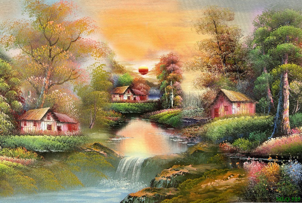 Tranh sơn dầu làng quê MLQ-515